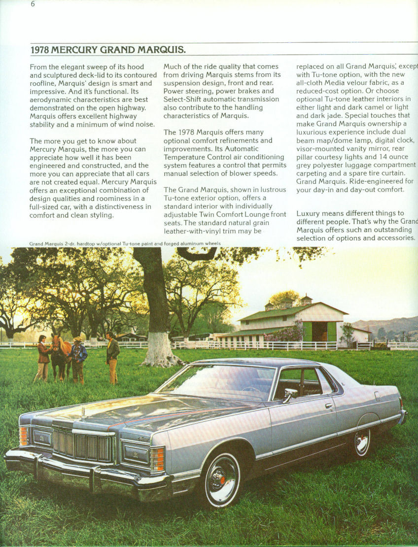1978 Mercury Marquis Brochure Page 4